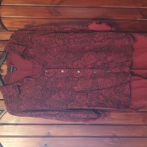 Pretty Maroon and Black Blouse